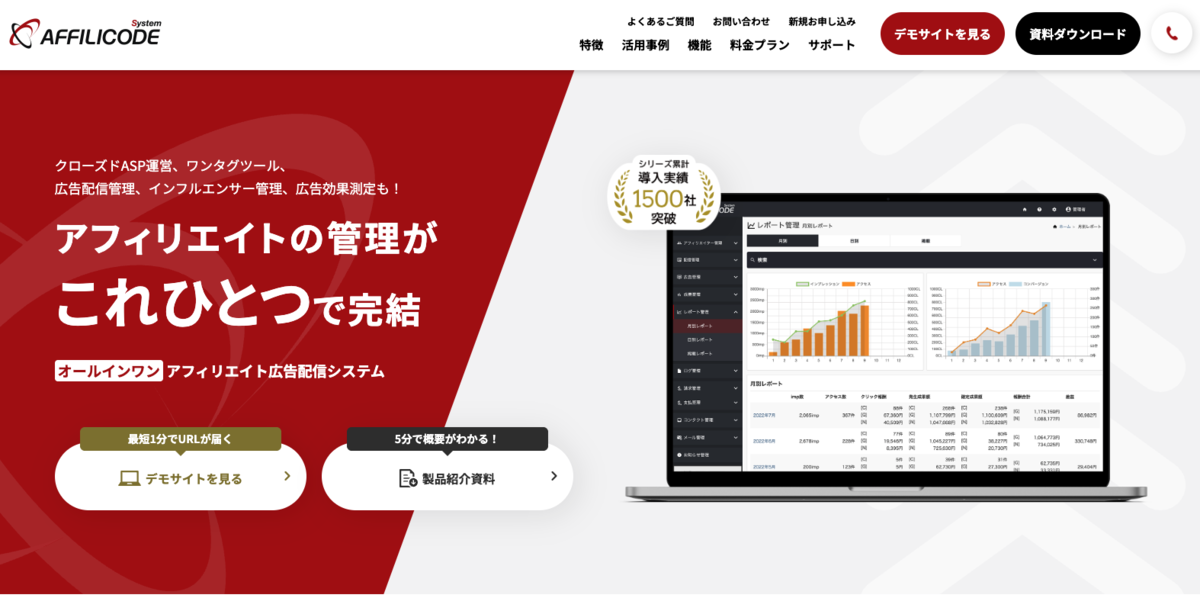 アフィリエイト広告配信システムAFFILICODE・アフィリコードシステム