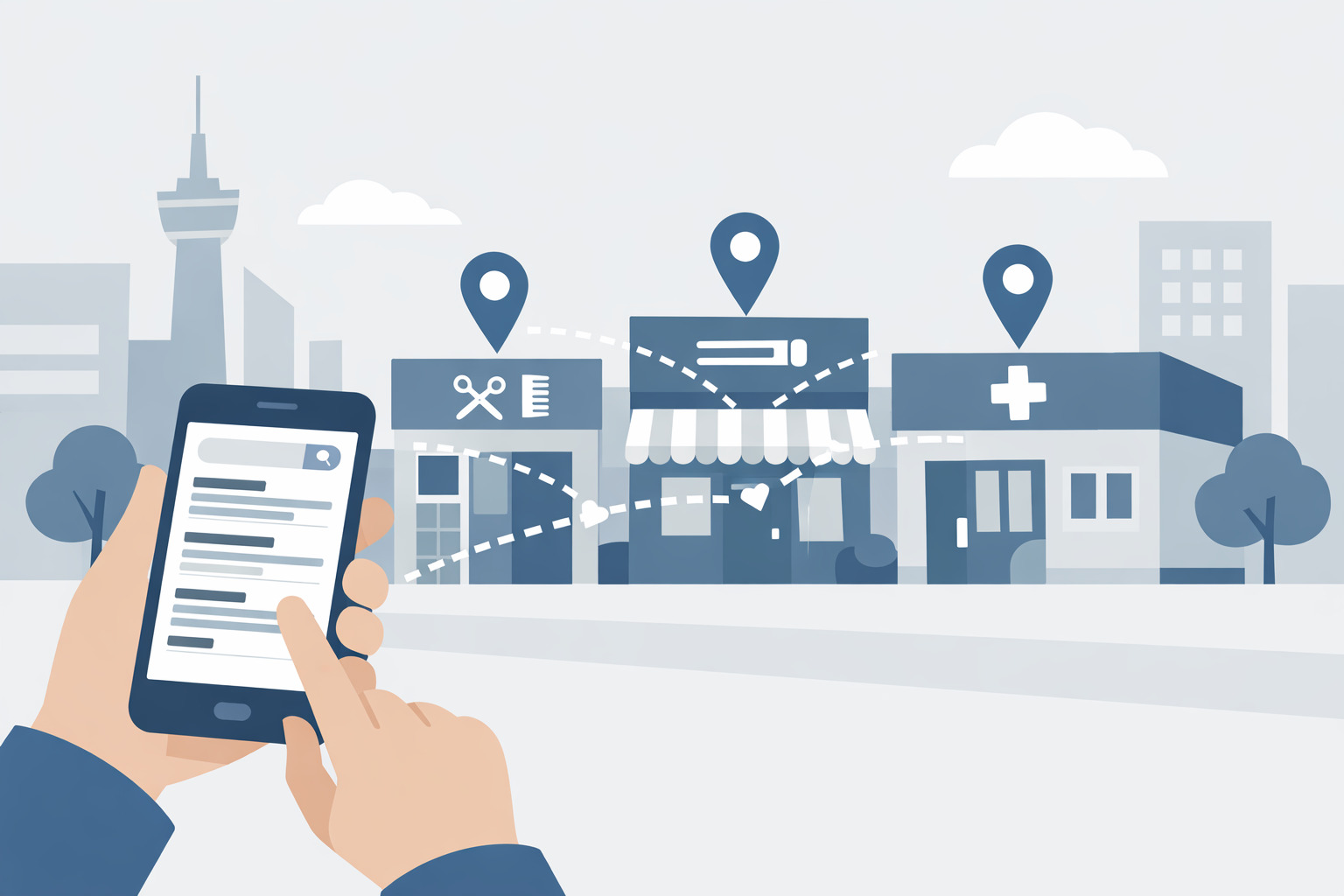 店舗向けリスティング広告のイメージイラスト